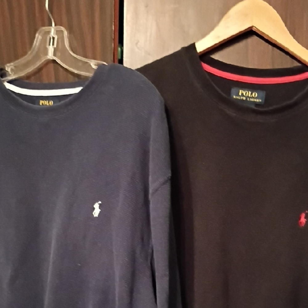 Bundle Of Two Polo Ralph Lauren Men's Waffle Knit Thermal Shirts Size 2XL